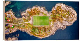 Tableau en bois Henningsvaer football stadium in the Lofoten Islands - Achim Thomae