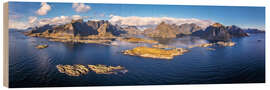 Wood print Lofotenpanorama Norwegen