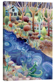 Canvas print Raindrops Falling Atop a Stream - Josh Byer