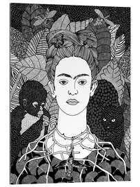 Gallery print Frida Portrait with Thorn Necklace and Hummingbird