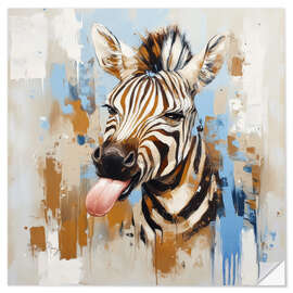 Wandsticker Lustiges Zebra - DejaReve