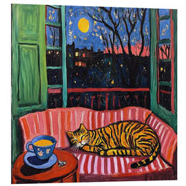 Cuadro de PVC Relaxing on the sofa by moonlight