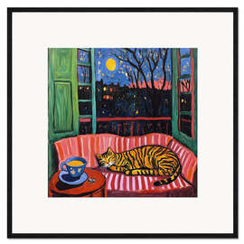 Impression artistique encadrée Relaxing on the sofa by moonlight - DejaReve