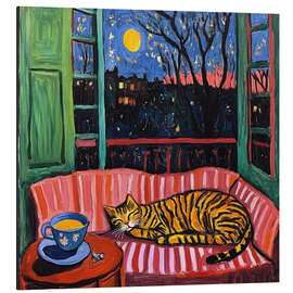 Magnettafel Entspannung auf dem Sofa bei Mondlicht