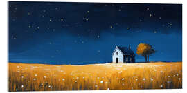 Acrylglasbild Sternenklare Nacht auf einem Feld - DejaReve