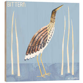 Wood print Bittern - Nic Squirrell