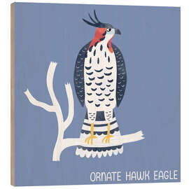 Wood print Ornate Hawk Eagle - Nic Squirrell