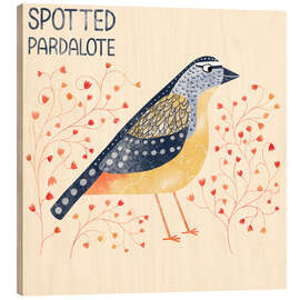 Wood print Spotted Pardalote - Nic Squirrell