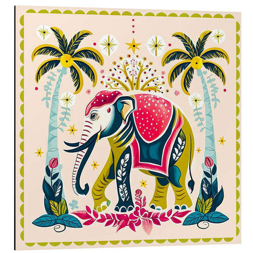 Aluminium print Royal Elephant under Palm trees