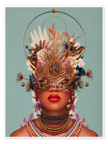 Poster Blossom in a golden asymmetry