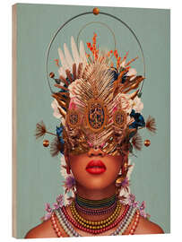 Tableau en bois Blossom in a golden asymmetry - Frank Moth