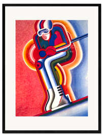 Stampa artistica con cornice Vintage skier