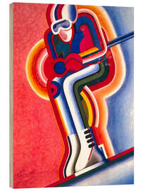 Wood print Vintage skier