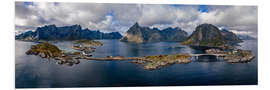 Hartschaumbild Lofoten Panorama mit Regenbogen - Achim Thomae