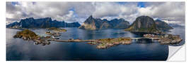 Sticker mural Lofoten Panorama with Rainbow - Achim Thomae
