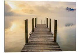 Quadro em plexi-alumínio Jetty on the lake at sunrise - Martin Wasilewski