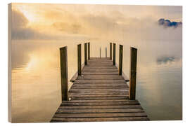 Obraz na drewnie Jetty on the lake at sunrise - Martin Wasilewski