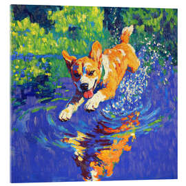 Tableau en verre acrylique Running dog