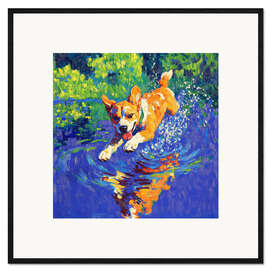 Gerahmter Kunstdruck Rennender Hund