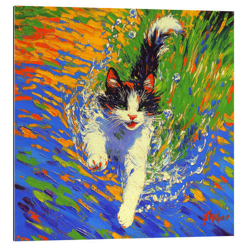Cuadro de plexi-alu Diving Cat