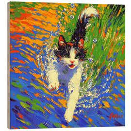 Puutaulu Diving Cat