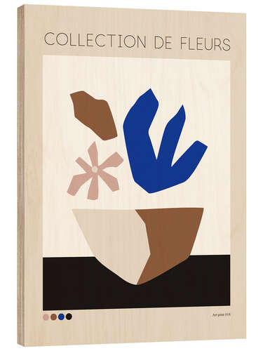 Wood print Collection De Fleurs No 3