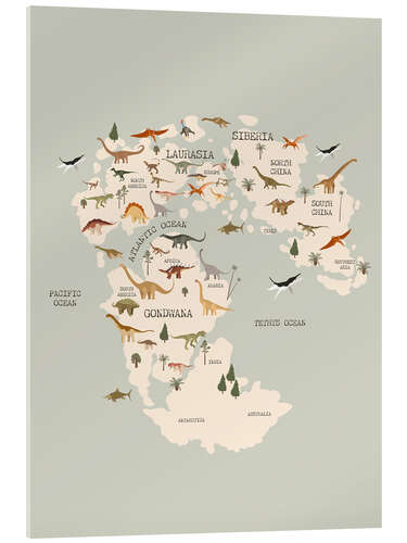 Acrylic print Dino Map