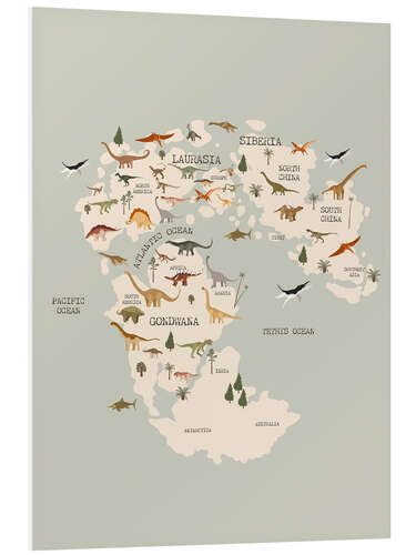 Quadro em PVC Dino Map