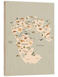 Print på træ Dino Map - treechild