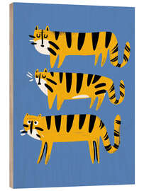 Wood print Funky Tigers - treechild