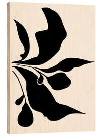 Wood print Black Leafs No 2