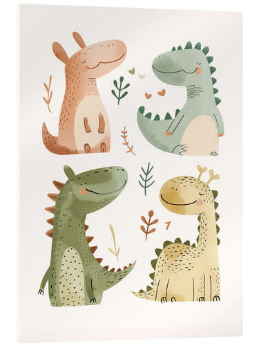 Acrylic print Cute Dinosaurs