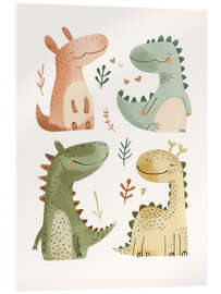 Acrylic print Cute Dinosaurs - treechild