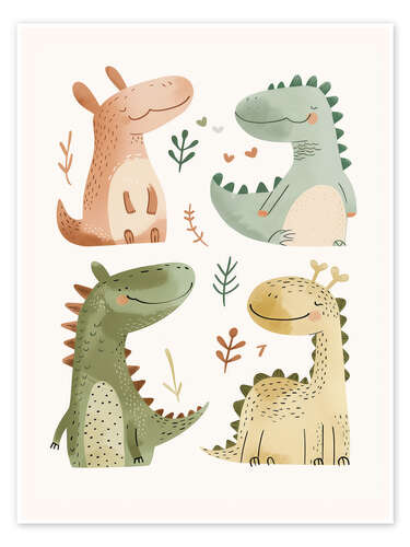 Poster Süße Dinosaurier