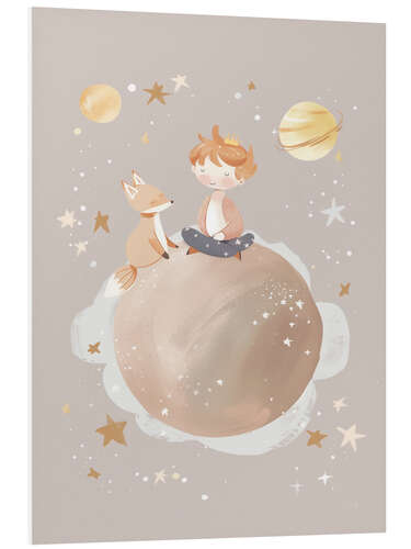 Quadro em PVC Planet of Dreams - Child and Fox