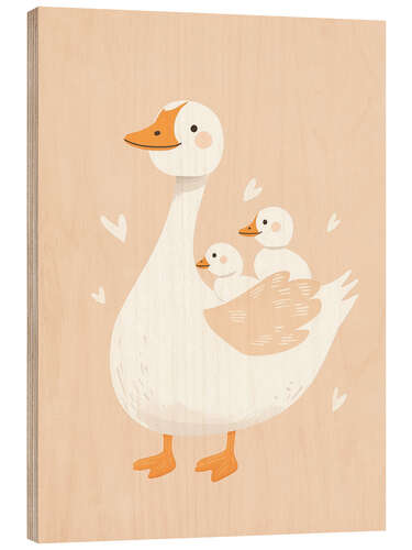 Wood print Goose Mommy
