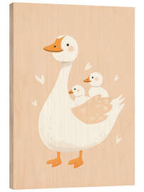 Wood print Goose Mommy - treechild