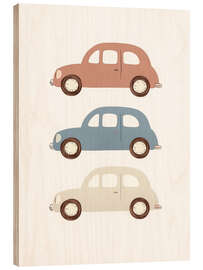 Wood print Vintage cars
