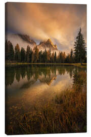 Canvas print Magnificent sunset in the Dolomites - Martin Podt