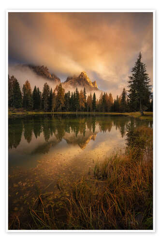 Plakat Magnificent sunset in the Dolomites