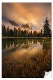 Wandsticker Sonnenuntergang in den Dolomiten