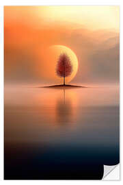Wandsticker Baum in der Sonne