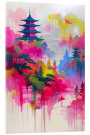 Cuadro de metacrilato Pagoda in bright colours - Peter Roder
