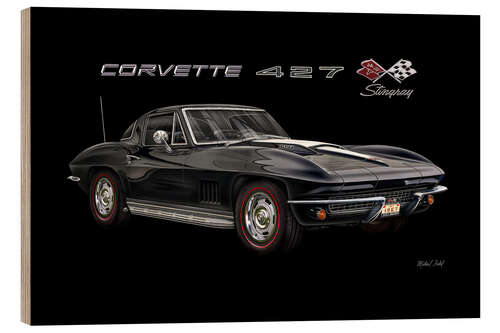 Wood print 1967 Corvette 427 Stingray