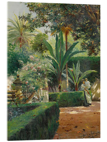 Acrylic print A Garden in Seville - Manuel García y Rodríguez, 1913