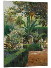 Aluminiumtavla A Garden in Seville - Manuel García y Rodríguez, 1913