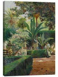 Canvas-taulu A Garden in Seville - Manuel García y Rodríguez, 1913