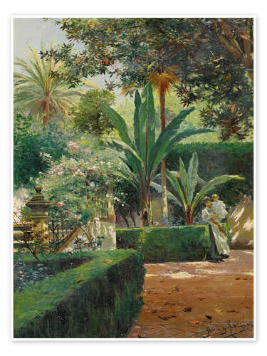 Poster A Garden in Seville - Manuel García y Rodríguez, 1913