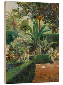Holzbild Ein Garten in Sevilla - Manuel García y Rodríguez, 1913