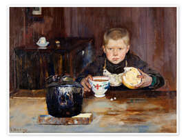 Wall print Errand-Boy Drinking Coffee - Christian Krohg